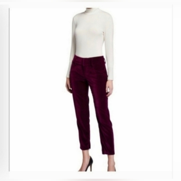 Alice + Olivia Stacey Slim High-rise Velvet Ankle Trousers SIZE 6 - Picture 8 of 15